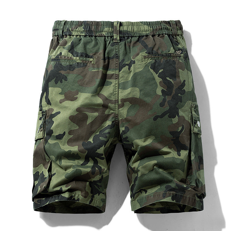 Herren Cargoshorts im lässigen Camouflage-Design mit elastischem Bund und praktischen Taschen Echoarchiv