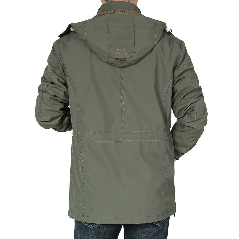 Herren nan thermisch gefütterter Utility-Parka mit weichem Teddyinnenfutter, Kapuze und multifunktionalen Taschen Echo Archiv
