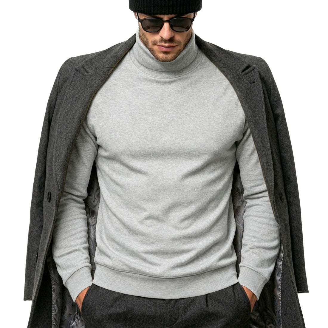 Herren Eleganter Baumwoll-Mix Rollkragenpullover Slim Fit – Norvane