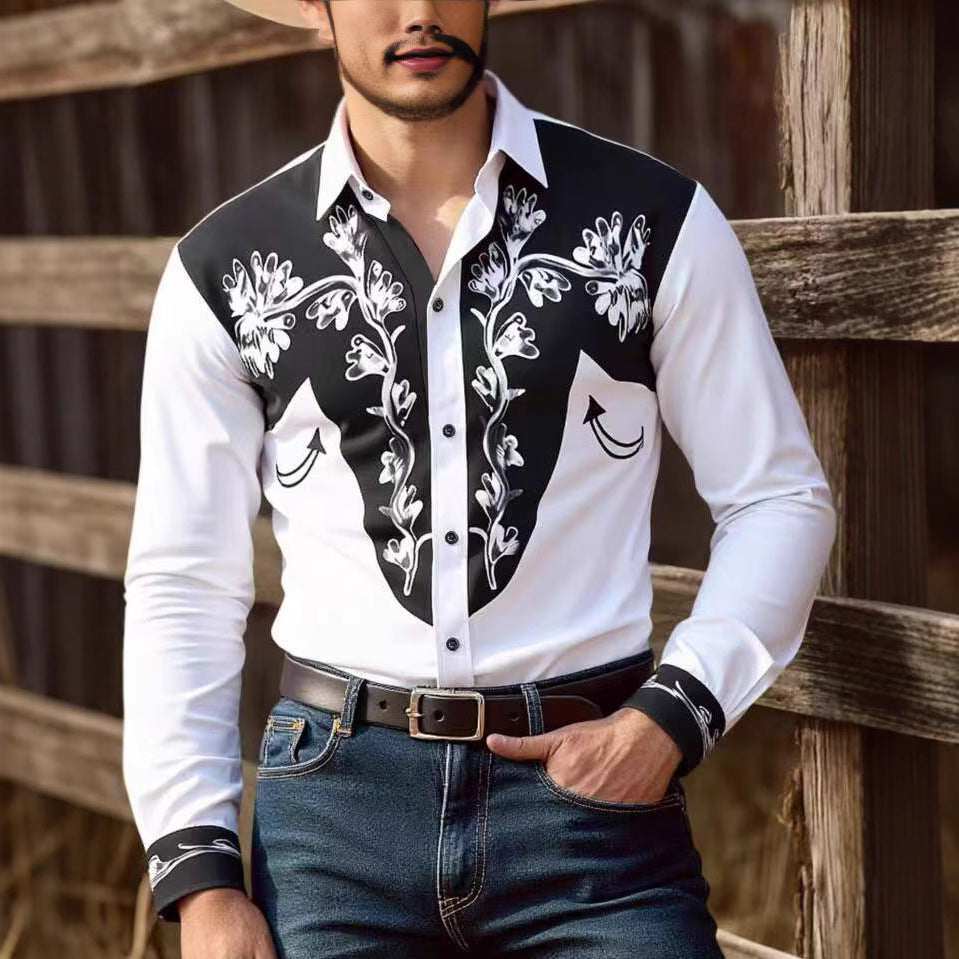 Herren Western Hemd mit kunstvoller Stickerei Echoarchiv