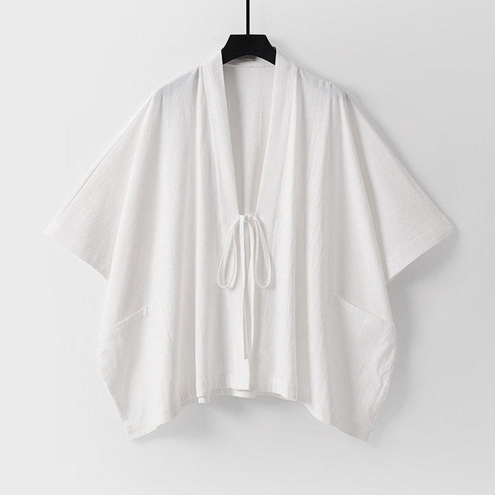 Damen Oversize Kimono-Cardigan mit Bindeband und aufgesetzten Taschen Echoarchiv