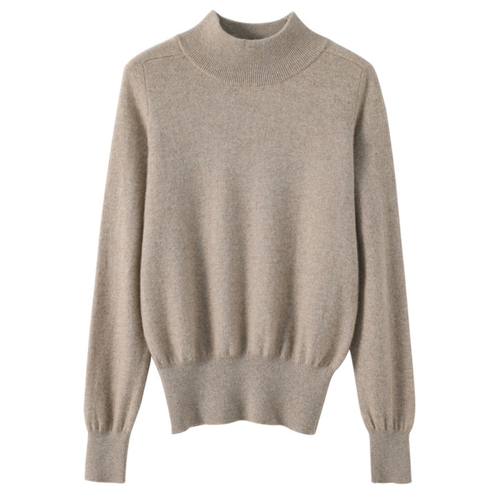 Damen Mockneck-Pullover aus flauschigem Angora-Mix mit legerer Ballonärmel-Silhouette Echoarchiv