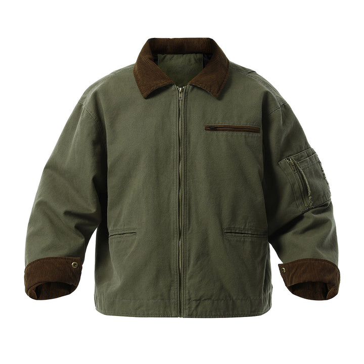 Herren urbane Übergangsjacke mit strukturiertem Stehkragen und zahlreichen praktischen Taschen Echoarchiv
