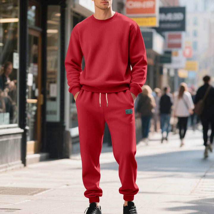 Herren lässiger Sweat-Anzug mit elastischem Bund und Kängurutaschen Echoarchiv