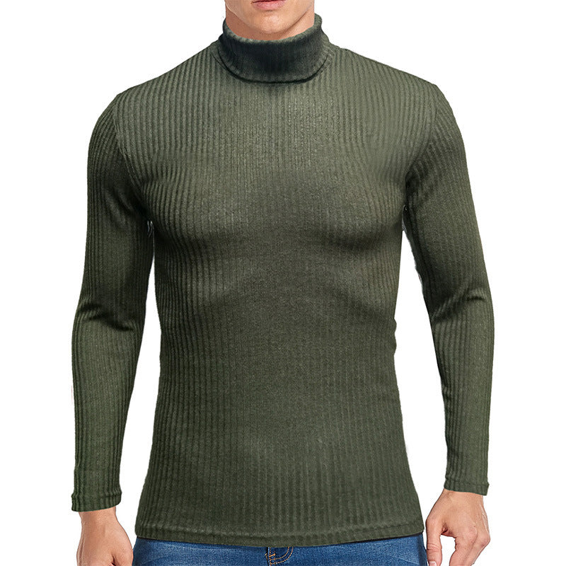 Herren feiner Rollkragenpullover aus strukturiertem Strick Echoarchiv