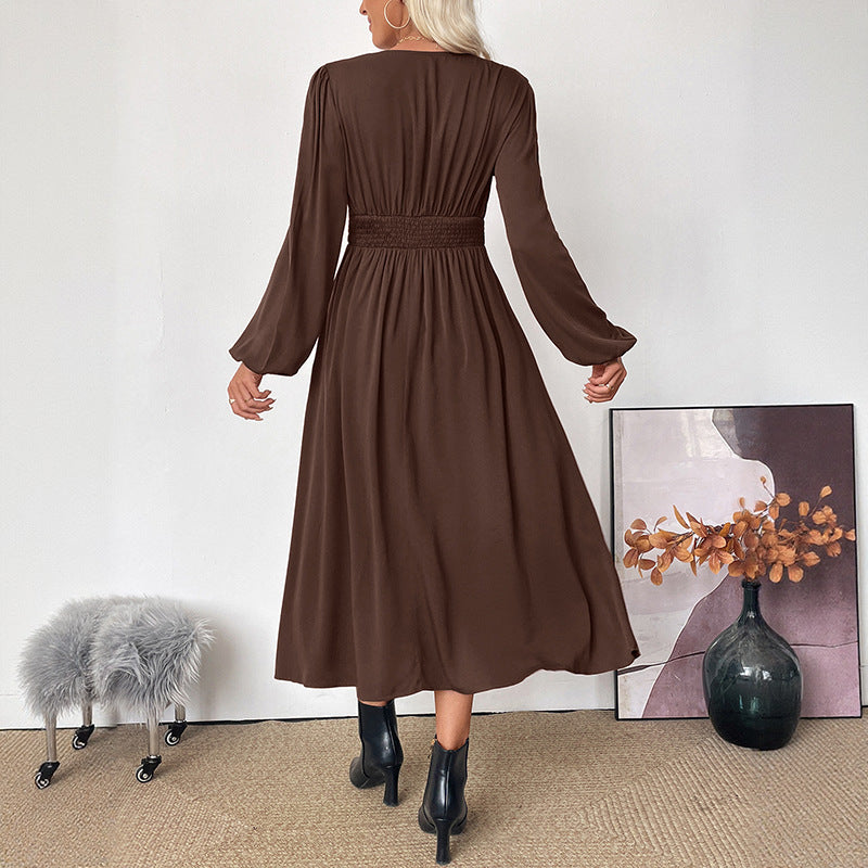 Damen Elegantes Langarm Maxikleid Echo Archiv