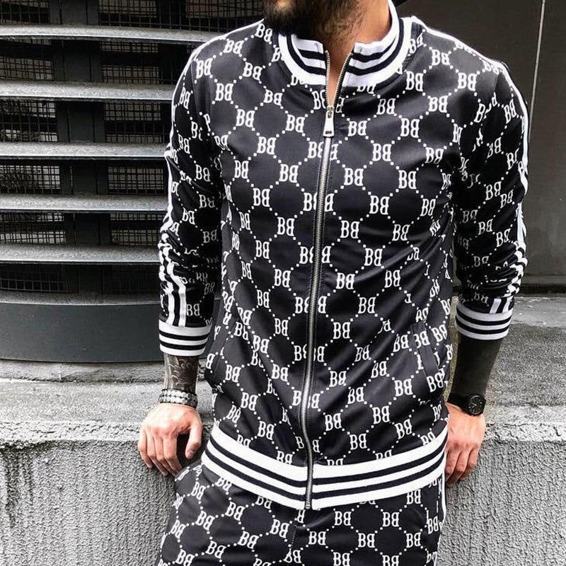 Herren modisches Tracksuit mit grafischem Druck Echoarchiv
