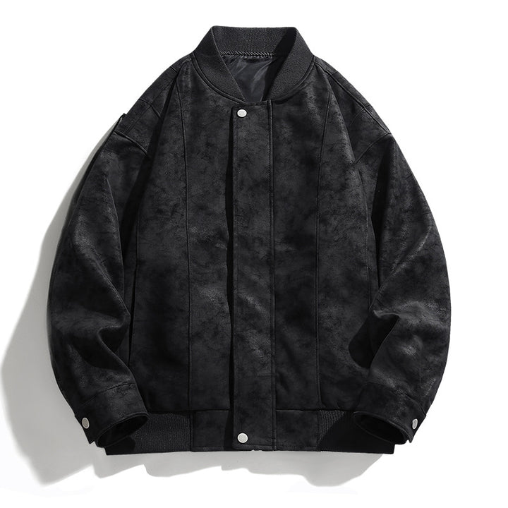 Herren modische Suede Bomberjacke mit sportlichen Elementen Echoarchiv