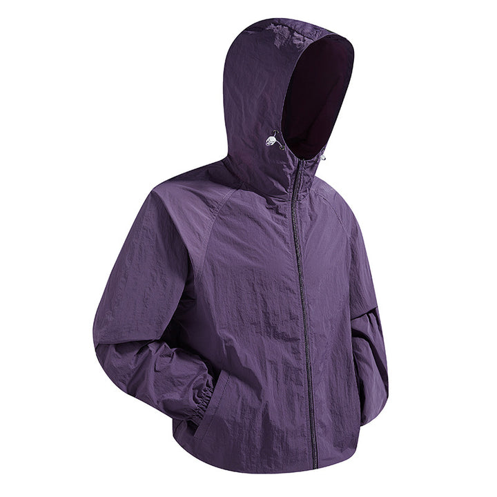 Unisex Leichte packbare Kapuzen‑Windjacke mit wasserabweisender Ripstop‑Hülle und verstellbarer Kapuze Echoarchiv