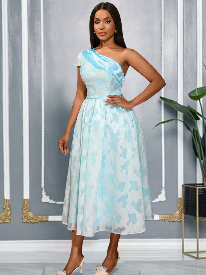 Damen Chiffon Abendkleid mit asymmetrischem Ausschnitt Echo Archiv