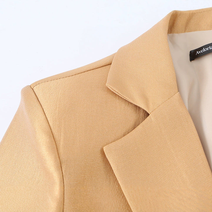 Damen Taillierter Satin-Blazer mit Tunnelzug, Reverskragen und legerer Silhouette Echo Archiv