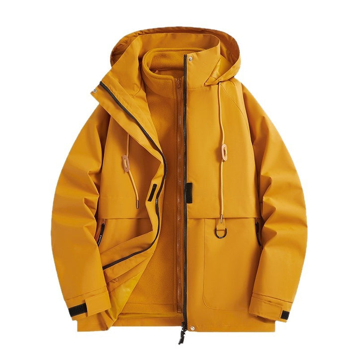 Herren Mehrlagige Softshell-Utilityjacke mit integriertem Fleece-Innenjackett, Kordelzugkapuze und Multifunktions-Taschen Echo Archiv