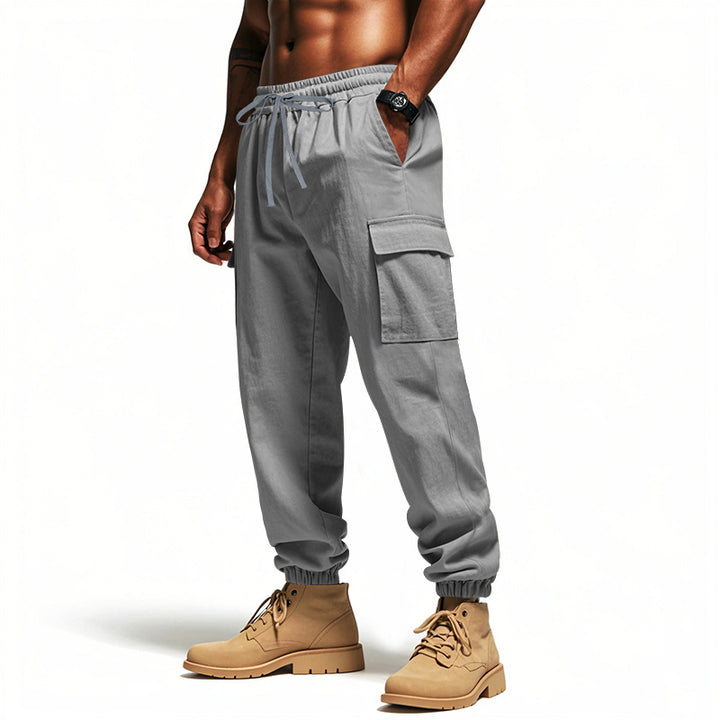 Herren praktische Cargo-Hose mit elastischem Bund und seitlichen Taschen Echoarchiv
