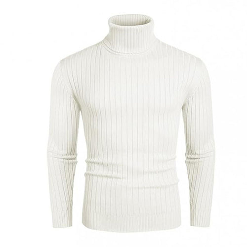 Herren Rollkragenpullover aus elastischem Strickmaterial mit feinem Rippendesign Echoarchiv