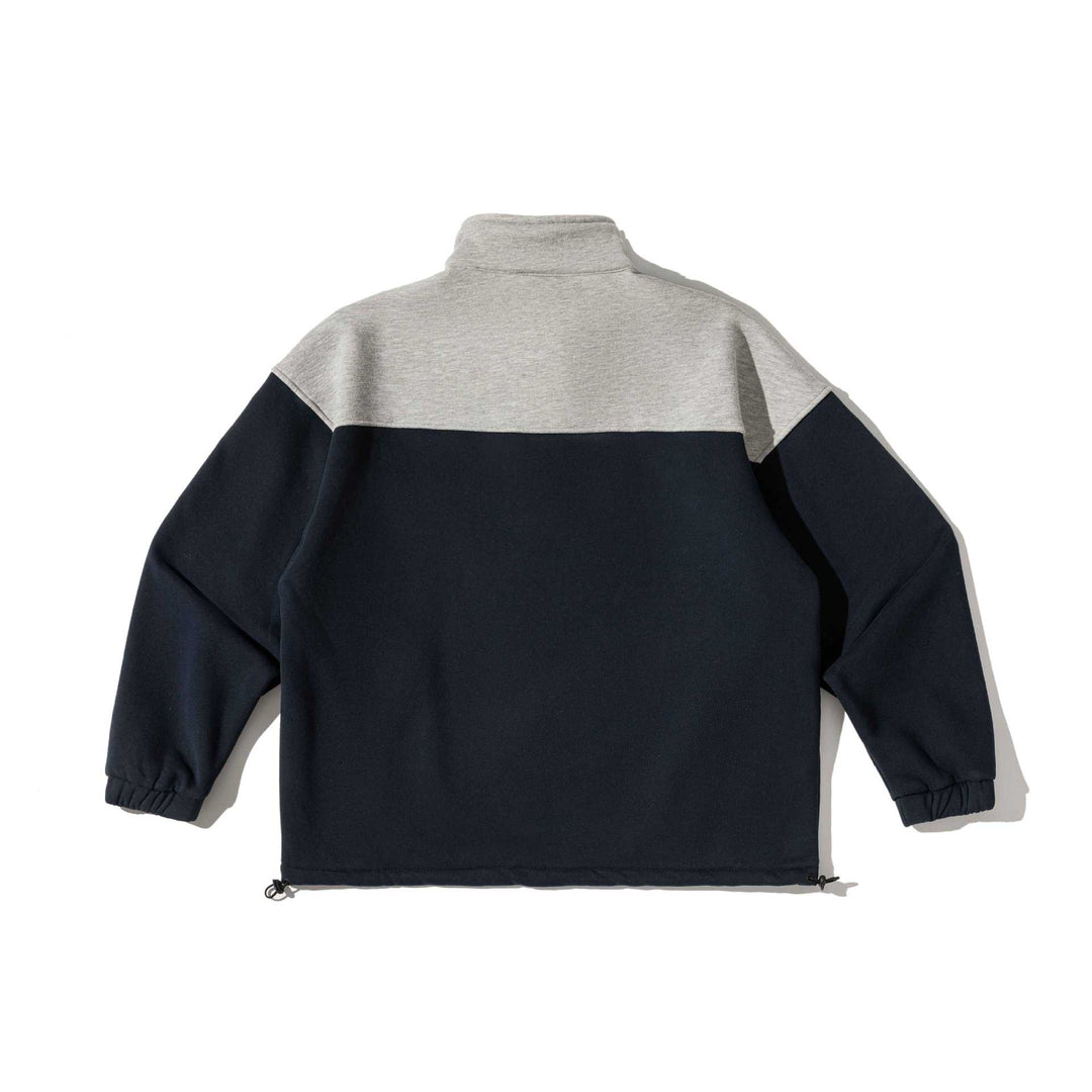Unisex Halbzip-Sweatshirt im Oversize-Boxy-Schnitt mit hohem Stehkragen und Kängurutasche Echoarchiv