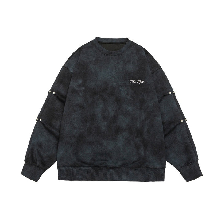 Unisex Oversize-Sweatshirt mit Stonewash-Optik und Ärmel-Druckknöpfen Echoarchiv