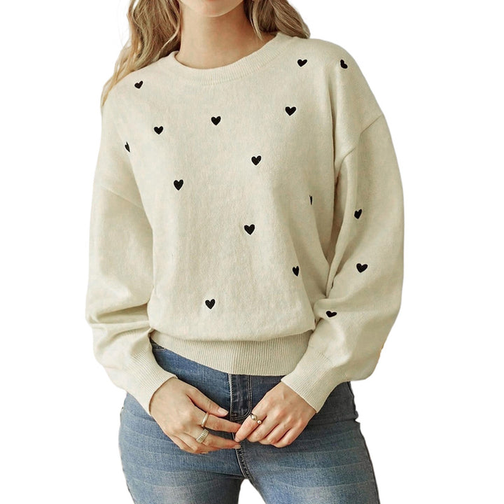 Damen Oversize-Strickpullover mit Ballonärmeln und Rippbündchen Echoarchiv