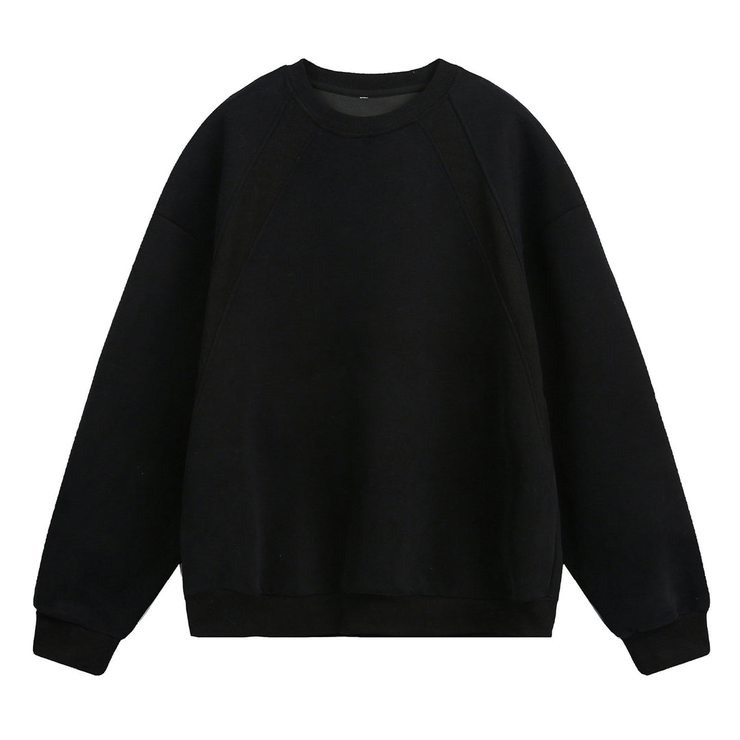 Unisex Oversize Rundhals-Sweatshirt aus Baumwollmix mit Raglanärmeln und diagonalem Rippdetail Echo Archiv
