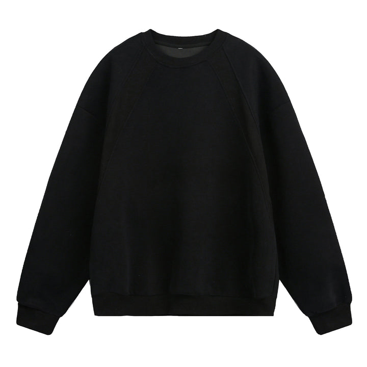 Unisex Oversize Rundhals-Sweatshirt aus Baumwollmix mit Raglanärmeln und diagonalem Rippdetail Echo Archiv