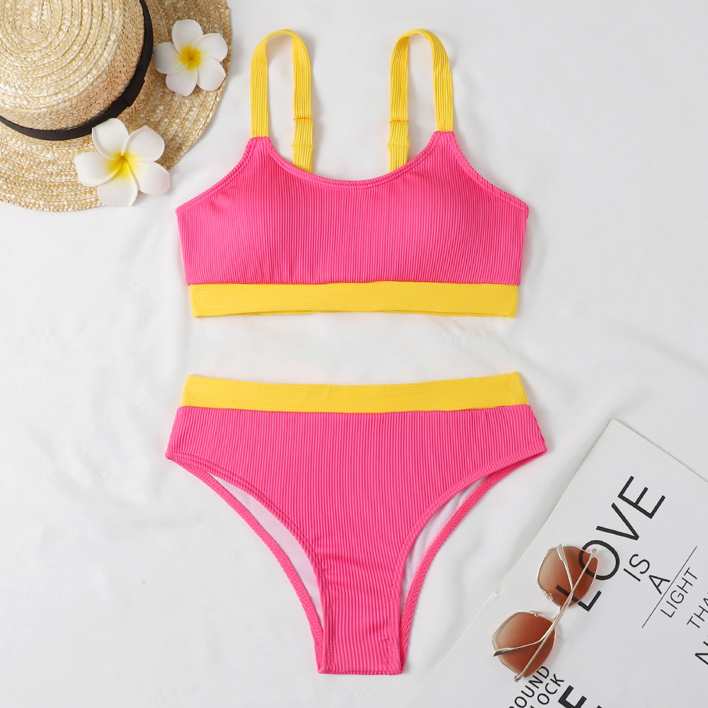 Damen Bikiniset mit raffiniertem Rippdesign und verstellbaren Trägern Echo Archiv