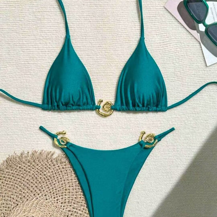 Damen Triangel-Bikini mit raffiniertem Gold-Detail Echo Archiv