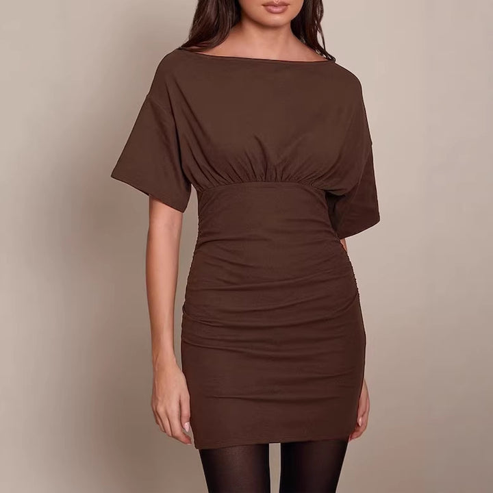 Damen figurbetontes Wickelkleid mit Raffungen und weiten Ärmeln Echo Archiv