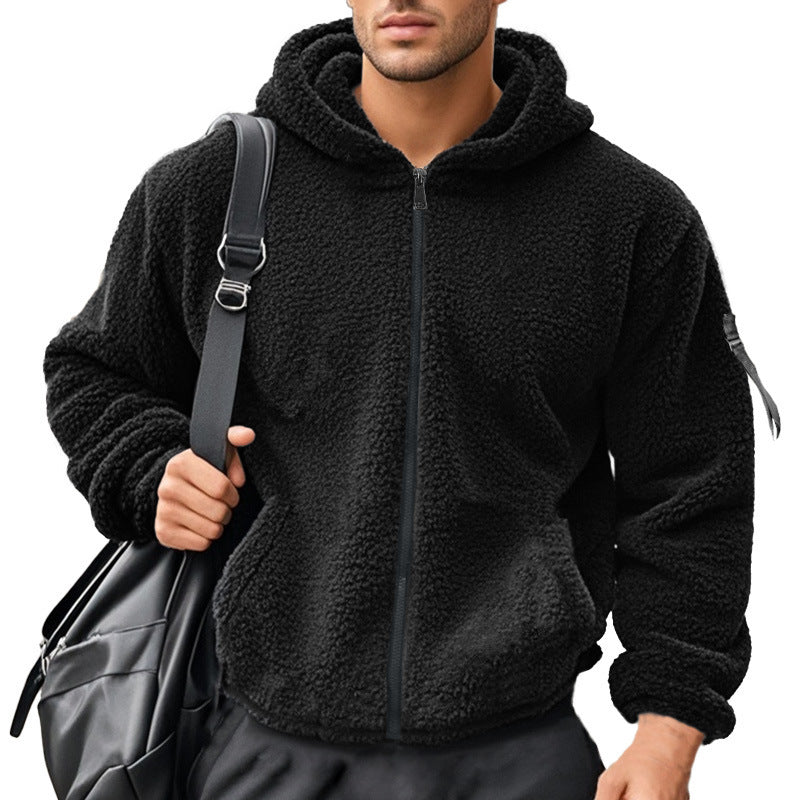 Herren weicher Fleece-Hoodie mit praktischem Reißverschluss und Kapuze Echoarchiv