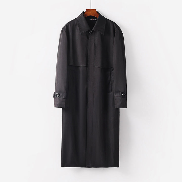 Damen leichter Trenchcoat mit verdeckter Knopfleiste und Schultercape Echoarchiv