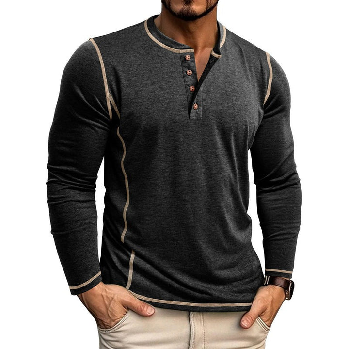 Herren Langarmshirt mit Knopfleiste Echoarchiv