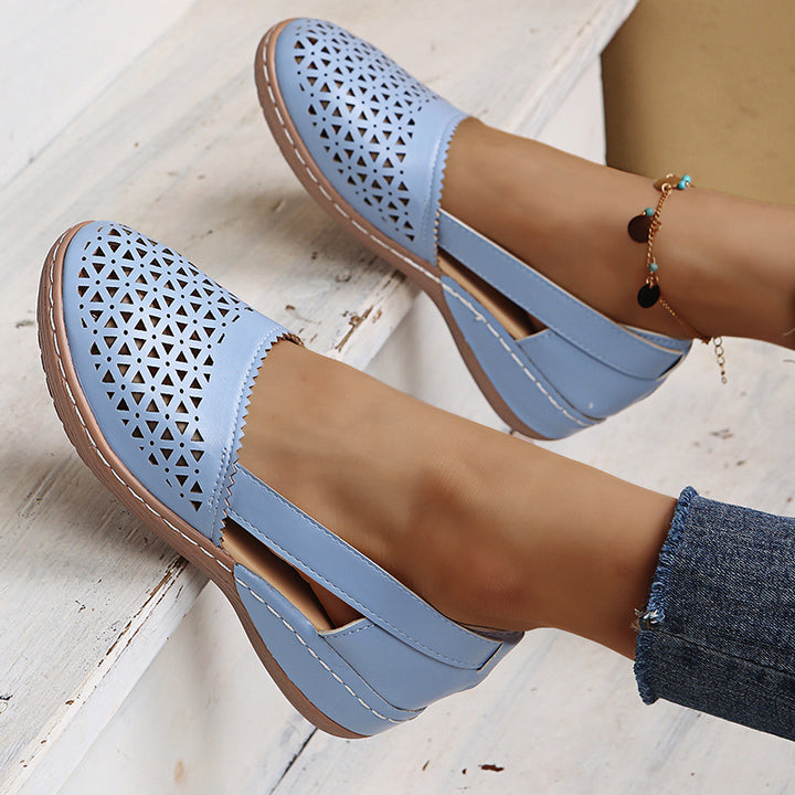 Damen  perforierte Slipper-Pumps mit seitlichen Cut-Outs elastischem Fersenband und dämpfender Komfortsohle Echo Archiv