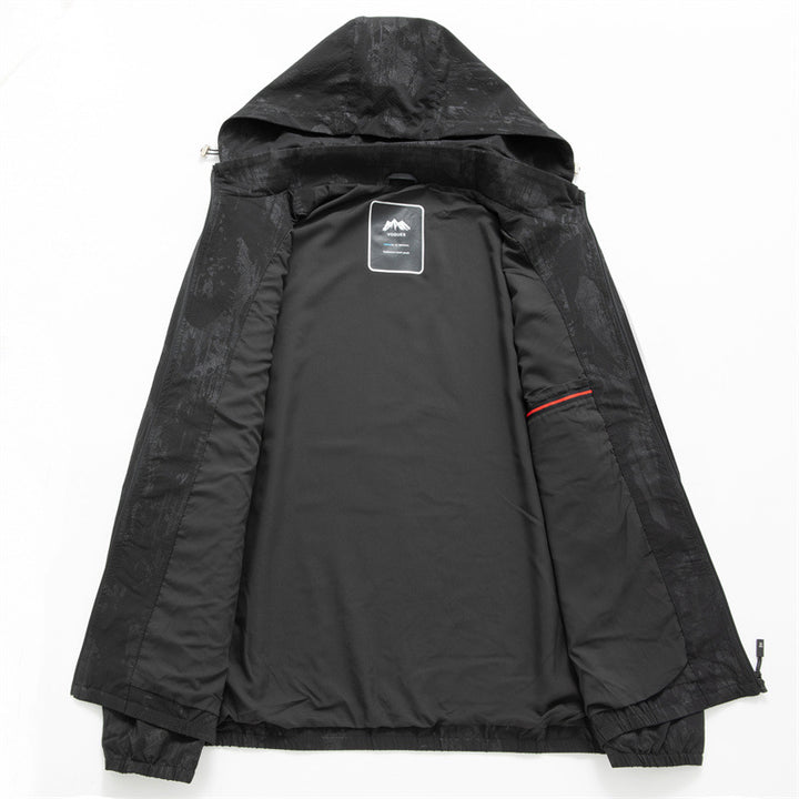 Herren Leichte Softshell-Übergangsjacke mit Kapuze, wasserabweisender Beschichtung und reflektierenden Reißverschlusstaschen Echo Archiv