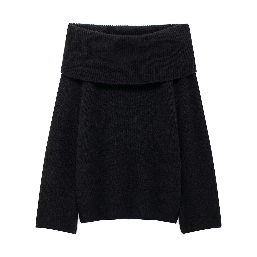 Damen Grobstrick-Oversize-Pullover mit weitem Umschlagkragen Echo Archiv