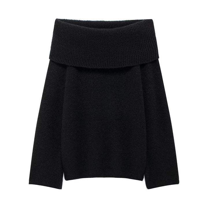 Damen Grobstrick-Oversize-Pullover mit weitem Umschlagkragen Echo Archiv