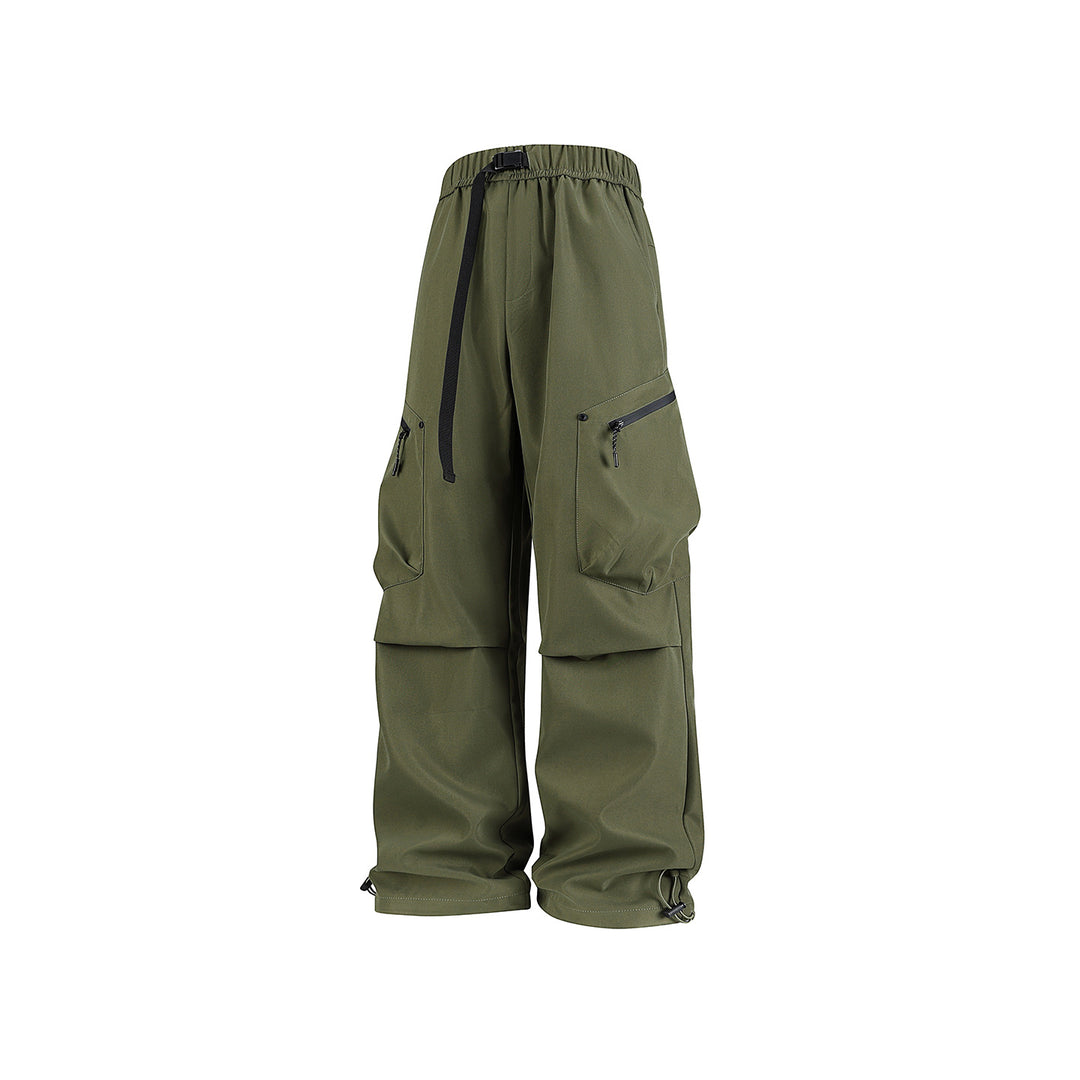 Herren Weite Utility‑Cargohose mit elastischem Bund, Reißverschluss‑Taschen und verstellbarem Saum Echo Archiv