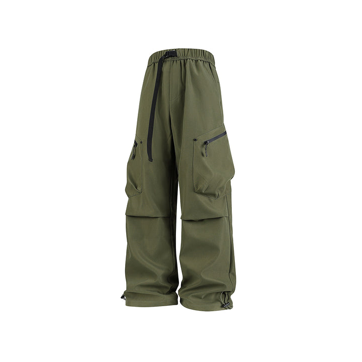 Herren Weite Utility‑Cargohose mit elastischem Bund, Reißverschluss‑Taschen und verstellbarem Saum Echo Archiv