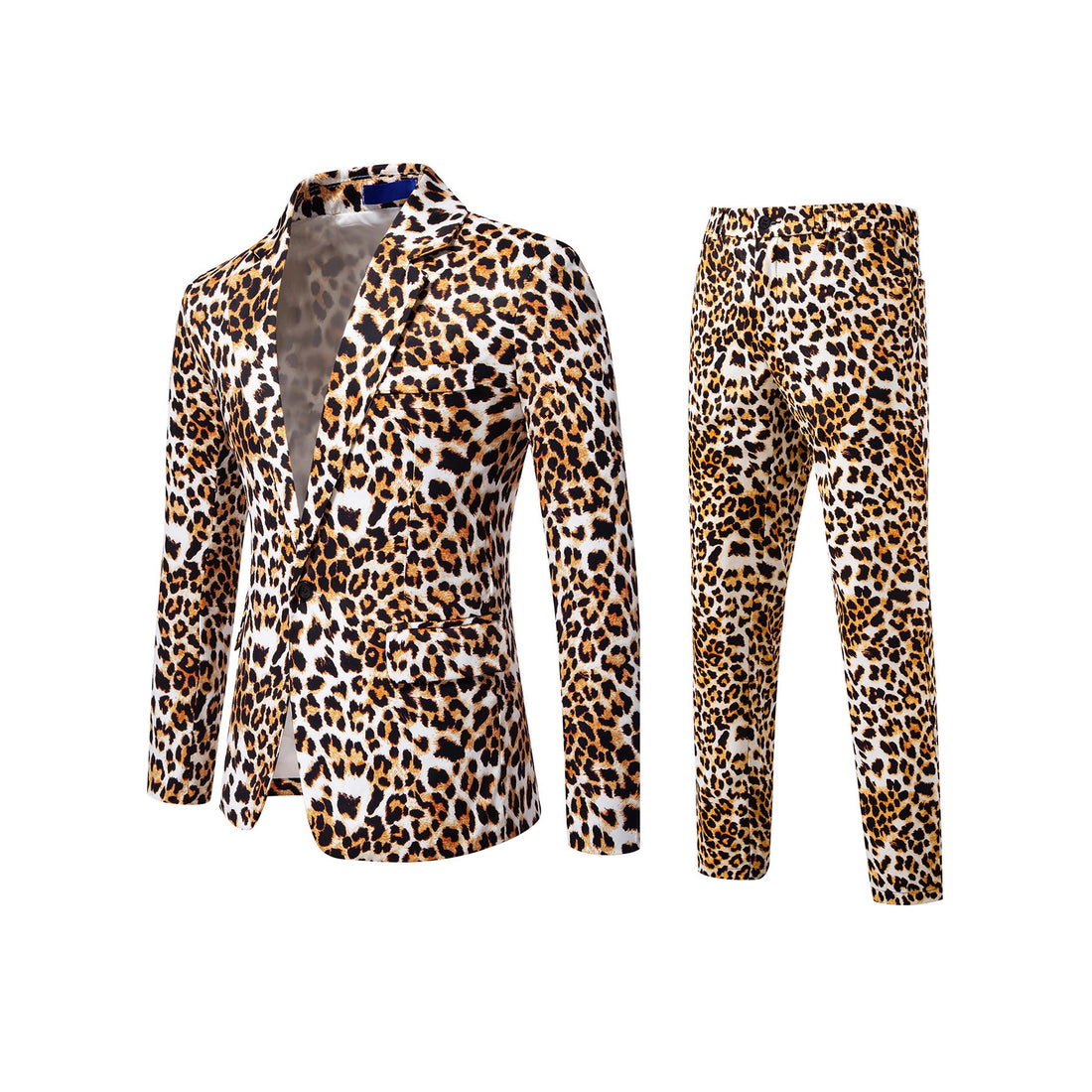 Herren Zweiteiliges Satin-Anzugsset mit grafischem Allover‑Print und schmaler Silhouette Echo Archiv