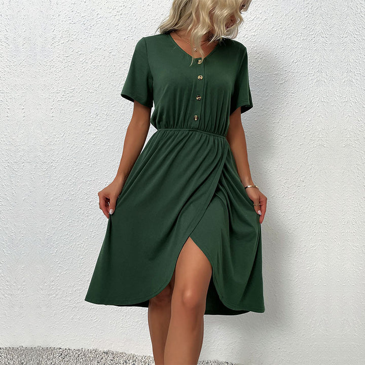 Damen Wickelkleid mit Knopfdetails Echo Archiv