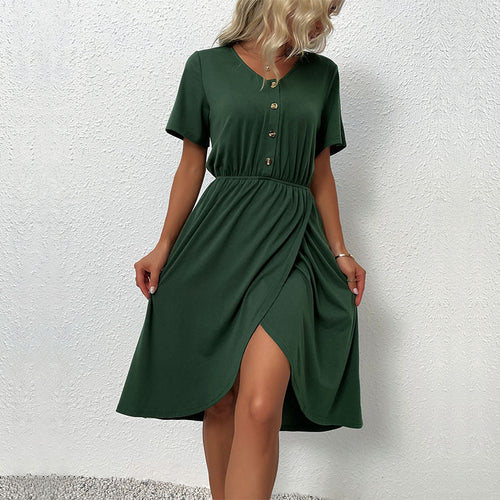 Damen Wickelkleid mit Knopfdetails Echo Archiv