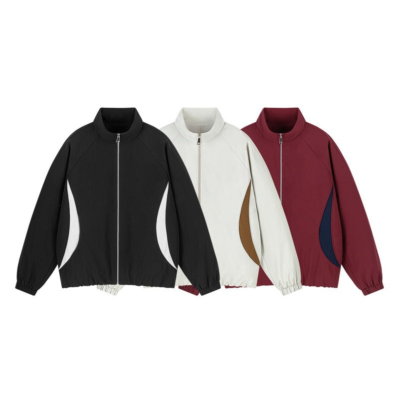 Herren Leichte Oversize Freizeitjacke mit Stehkragen, elastischem Saum und kontrastseiteneinsätzen Echoarchiv