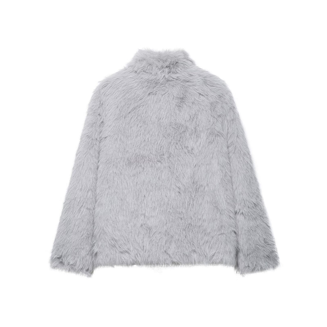 Damen Kurze Faux‑Fur Jacke mit Schalkragen und Boxy‑Schnitt Echoarchiv