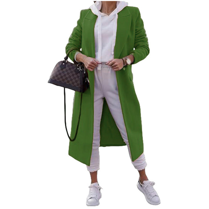 Damen modischer Oversize-Mantel mit elegantem Revers und praktischen Taschen – Célinea