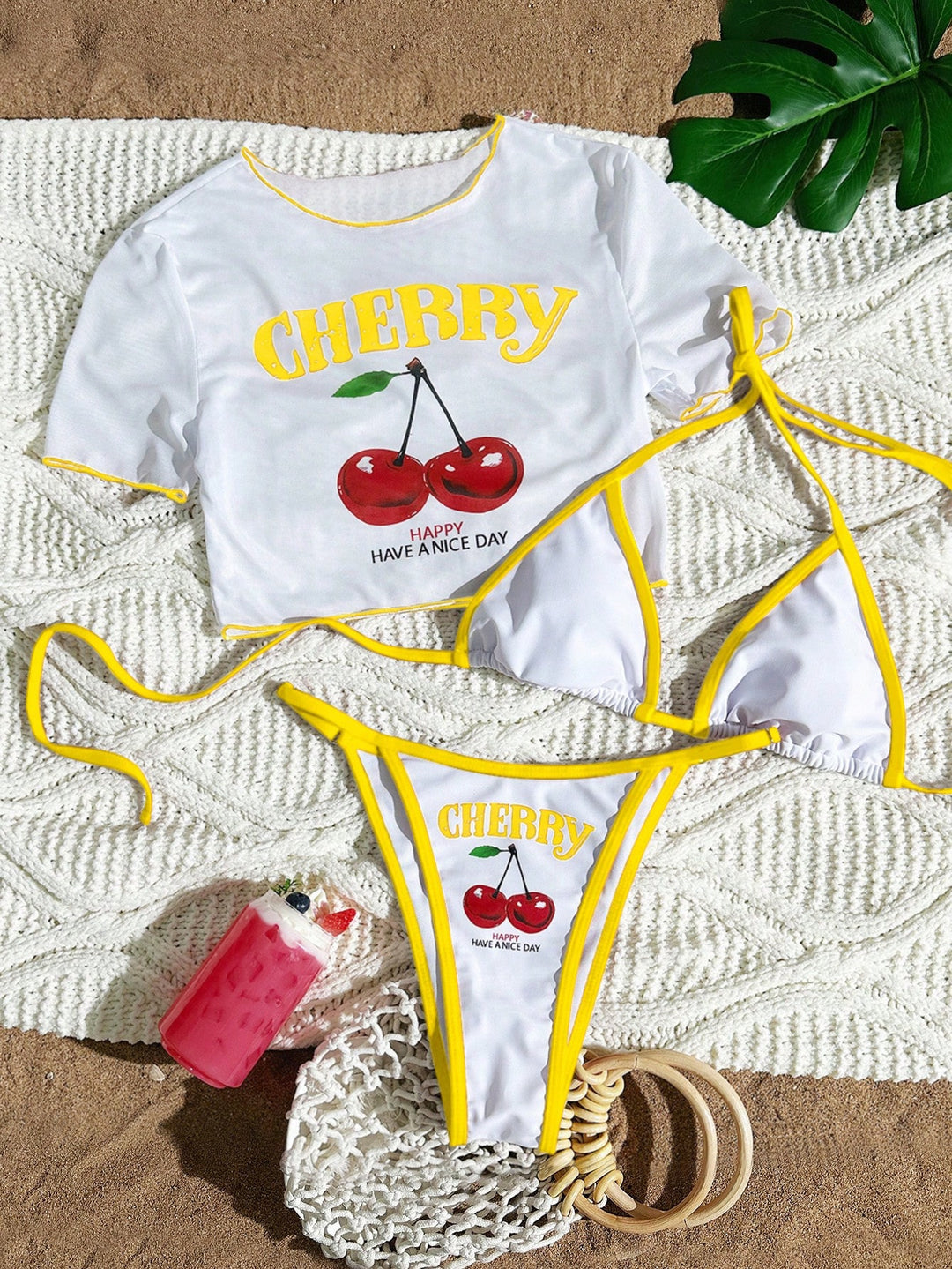 Damen Sportlicher Bikini mit transparentem Oberteil Echo Archiv