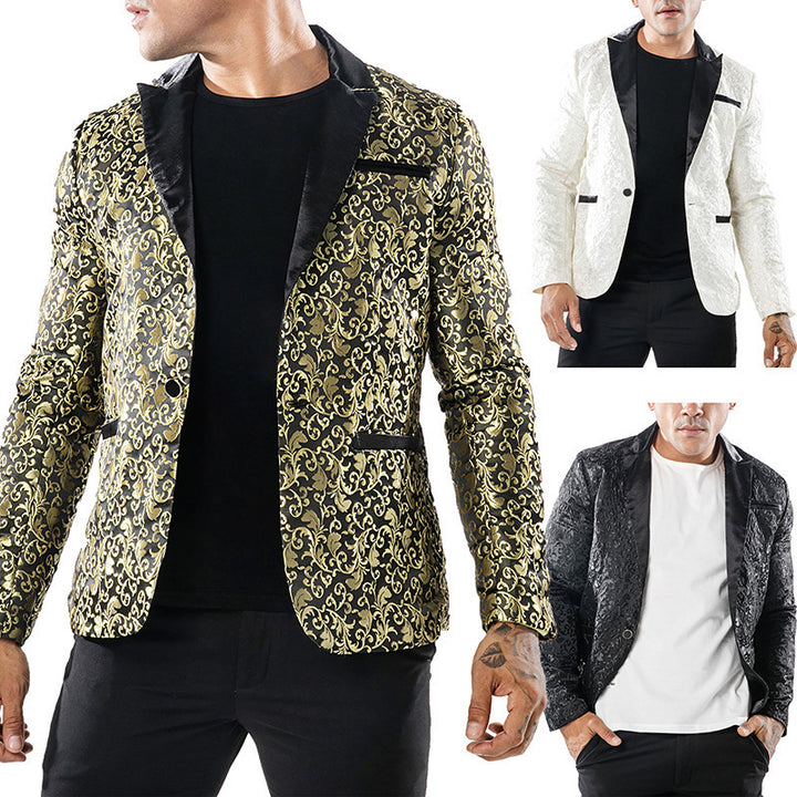 Herren eleganter Pailletten-Brokatblazer Echoarchiv