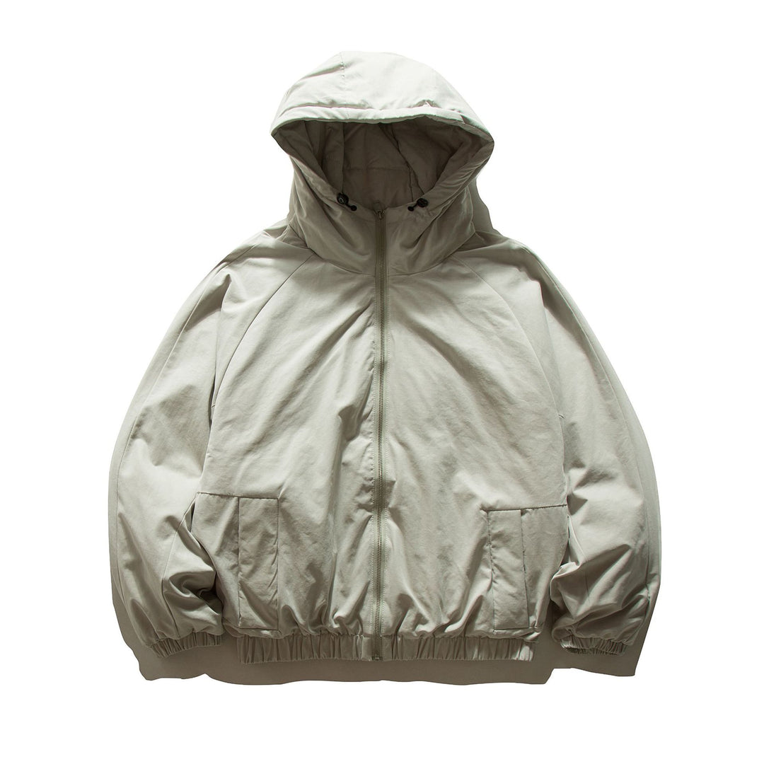Unisex Oversized wattierte Kapuzenjacke mit elastischem Saum und verdeckten Taschen Echoarchiv
