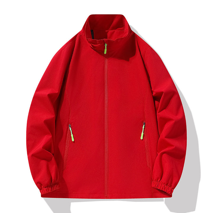 Herren Minimalistische Softshell-Outdoorjacke mit Stehkragen, wind- und wasserabweisender Membran und fluoreszierenden Zipper-Pulls Echo Archiv