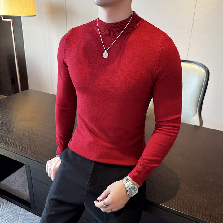 Herren modischer Pullover mit hohem Kragen und eleganter Passform Echoarchiv