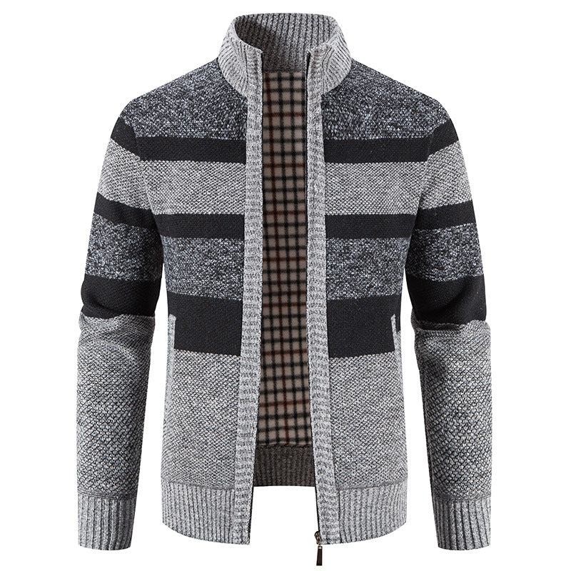 Herren modische Strickjacke mit einem modernen und vielseitigen Karomuster Echoarchiv