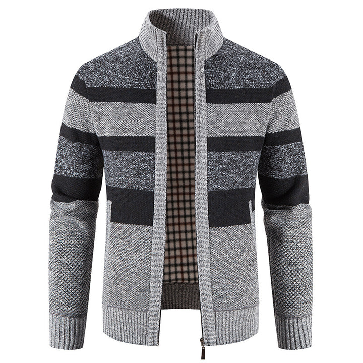Herren modische Strickjacke mit einem modernen und vielseitigen Karomuster Echoarchiv