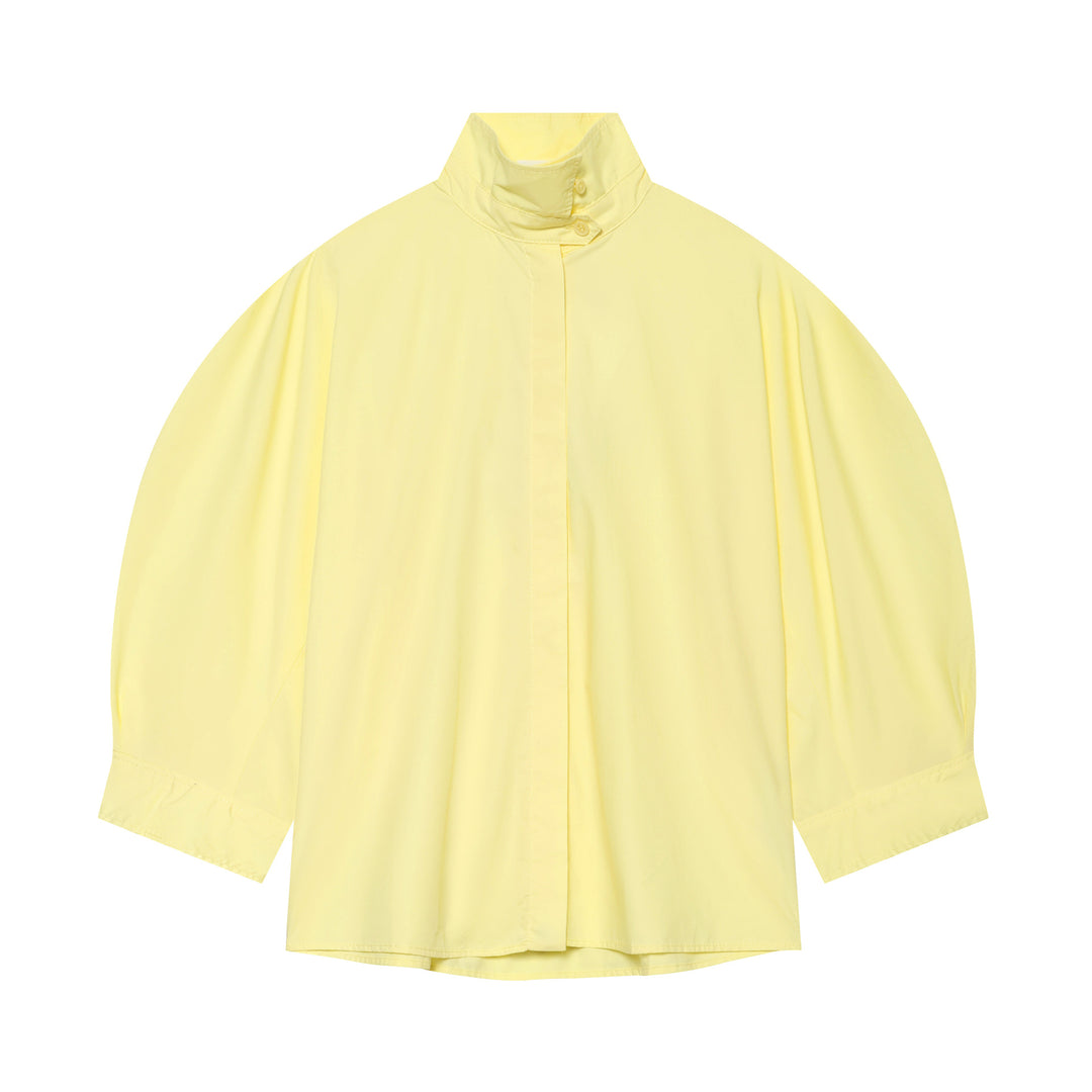 Damen Oversize Regenponcho mit Stehkragen und verdeckter Knopfleiste – Célinea