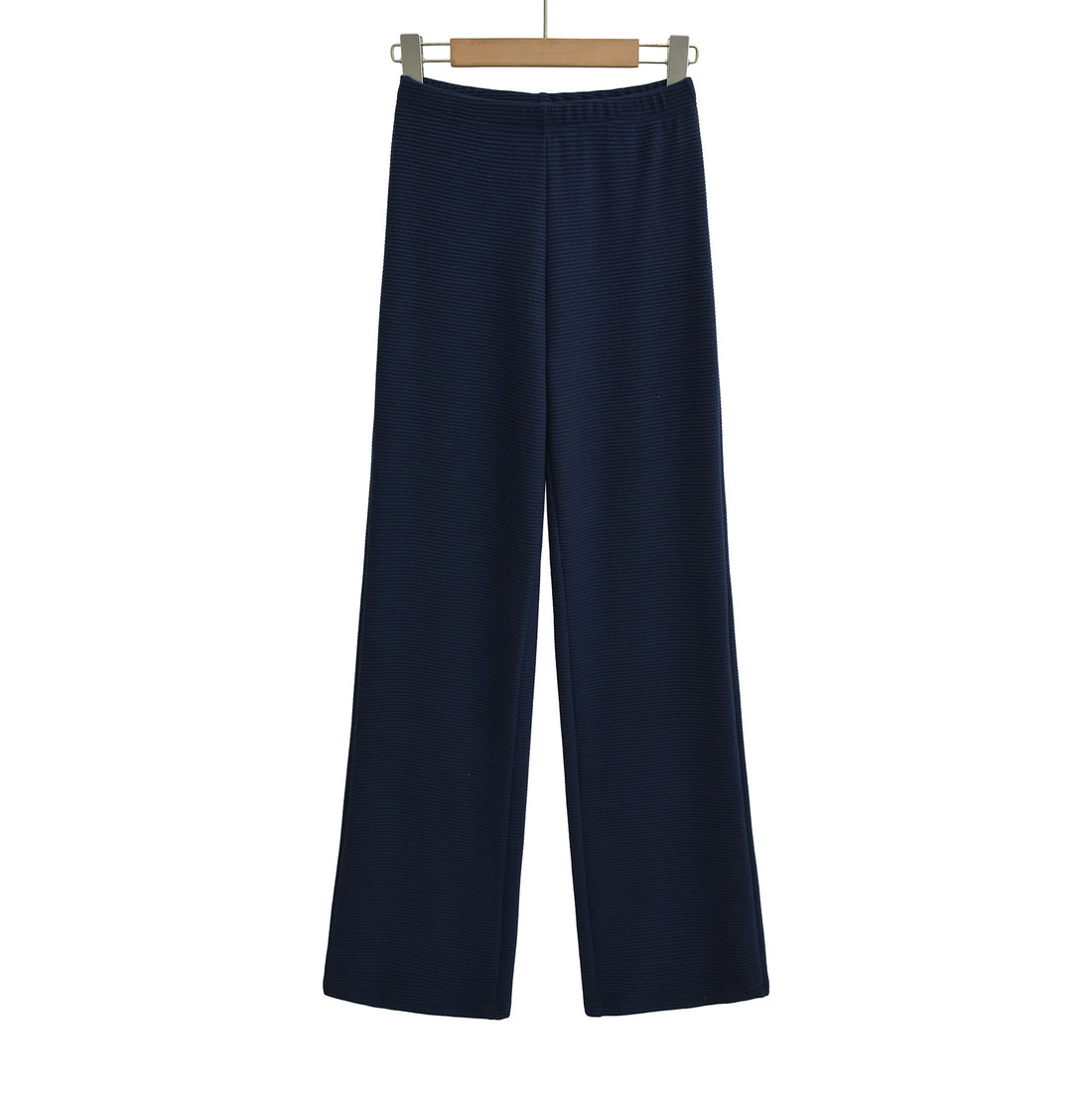 Damen Weite Strickhose mit Waffelstruktur und hohem Bund Echoarchiv